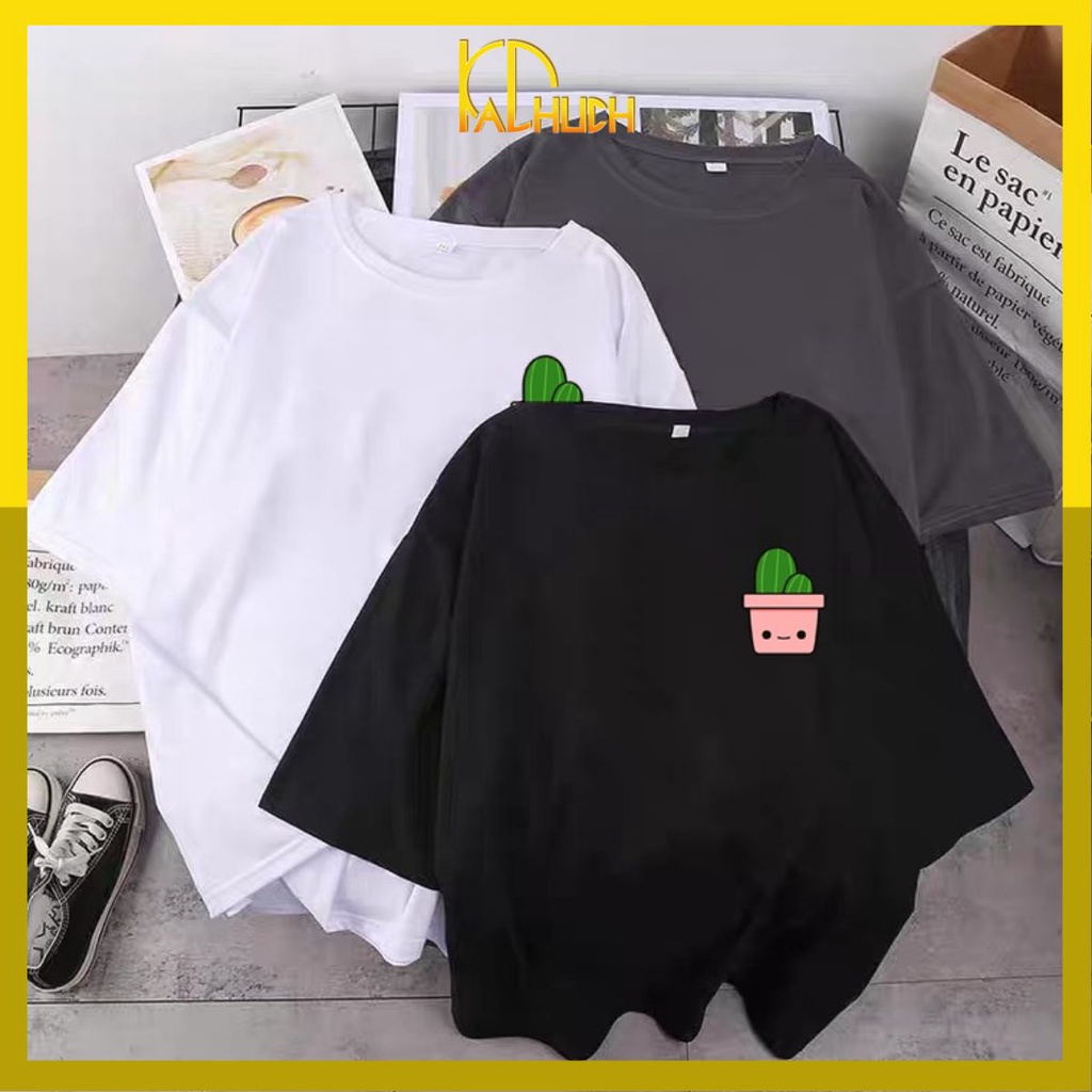 ÁO THUN TAY LỠ UNISEX NAM NỮ IN CÂY XƯƠNG RỒNG SIÊU CUTE