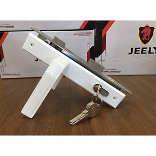KHÓA TAY GẠT JEELY 16W - KHÓA CỬA  HỢP KIM - Cửa phòng ngủ, cửa đi - nhôm hệ 700, cửa sắt hộp đố 3 x 6- trắng sữa