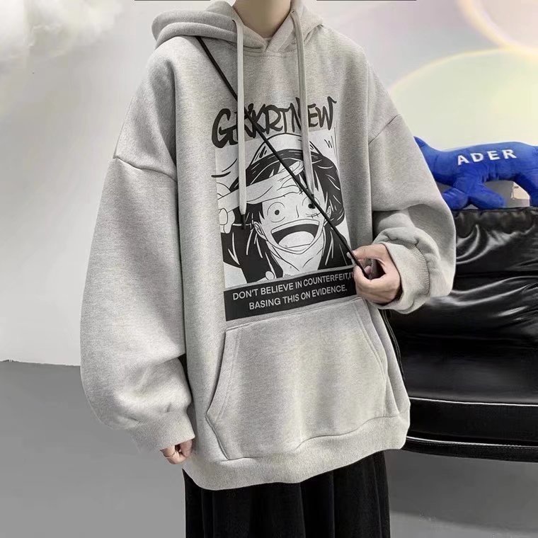 Áo hoodie áo 100% cotton tay dài in họa tiết One Piece thời trang Harajuku cho nam size m-5xl