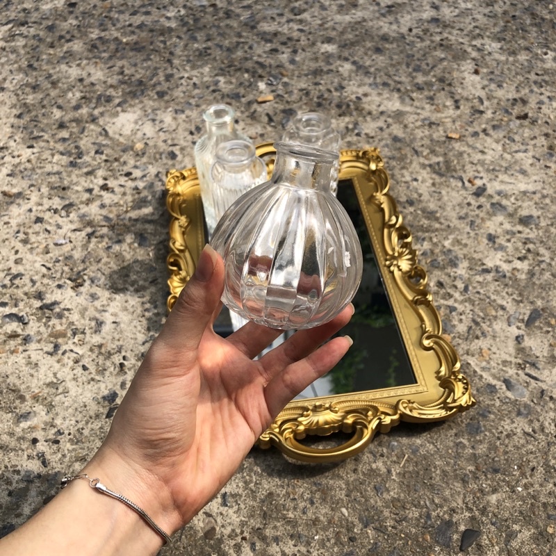 Lọ hoa thủy tinh mini decor phòng ngủ phòng khách cắm hoa khô, hoa tươi tùy ý