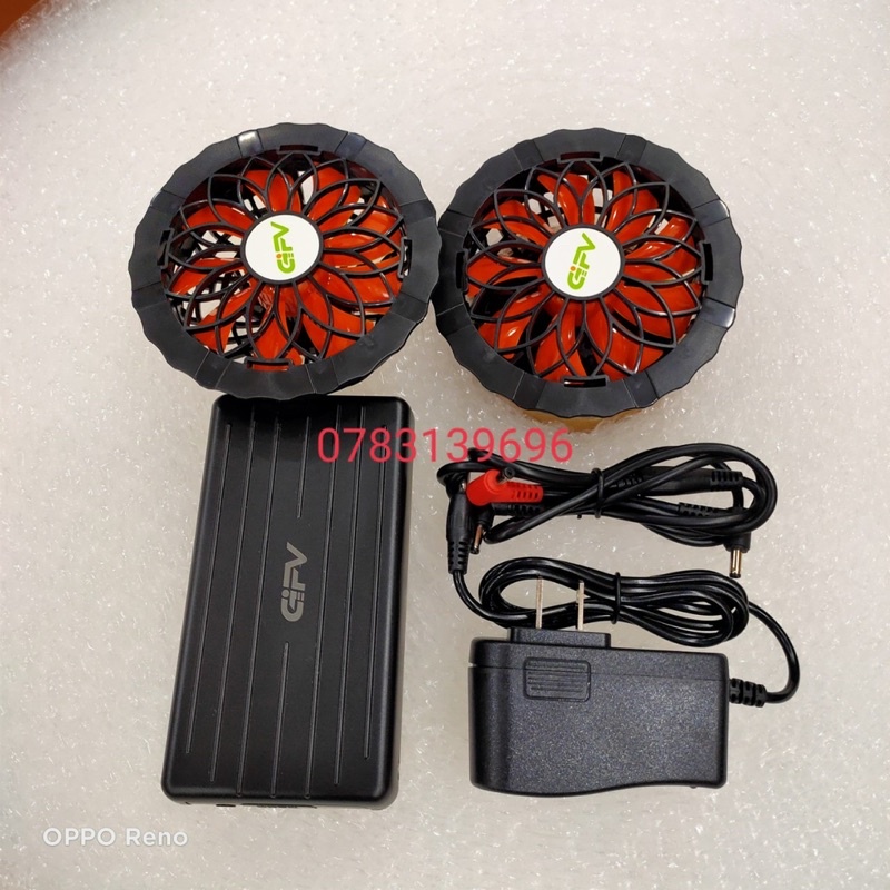 Quạt áo điều hoà pin nhật 24000 đủ bộ