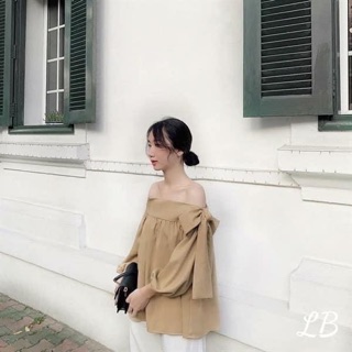 ÁO TRỄ VAI ĐŨI TAY NƠ