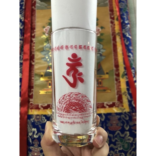 Ly Chú Lăng Nghiêm  Màu Đỏ - Pháp Bảo Phật Giáo  - Đồ Thờ Cúng - Ly Thuỷ Tinh