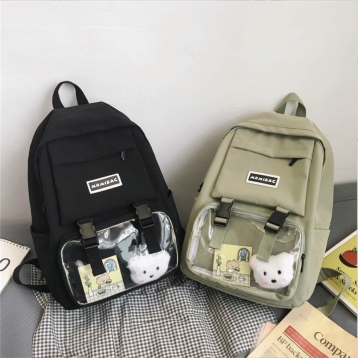 Balo thời trang nam nữ cặp sách đi học kích cỡ lớn nhiều ngăn đựng chất vải canvas bền đẹp chống thấm nước