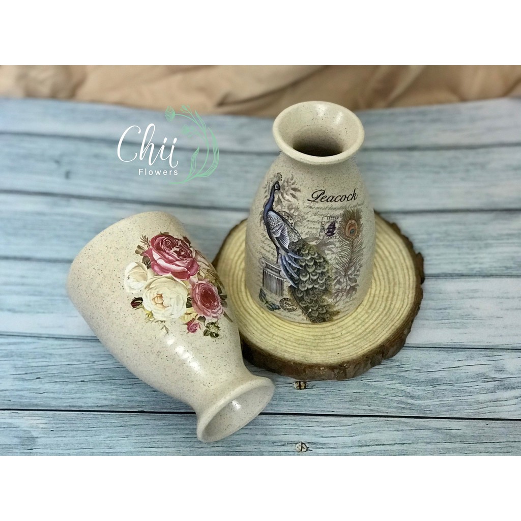 Bình hoa gốm sứ sake nhỏ Bát Tràng trang trí phòng khách đẹp - Chiiflower BG65