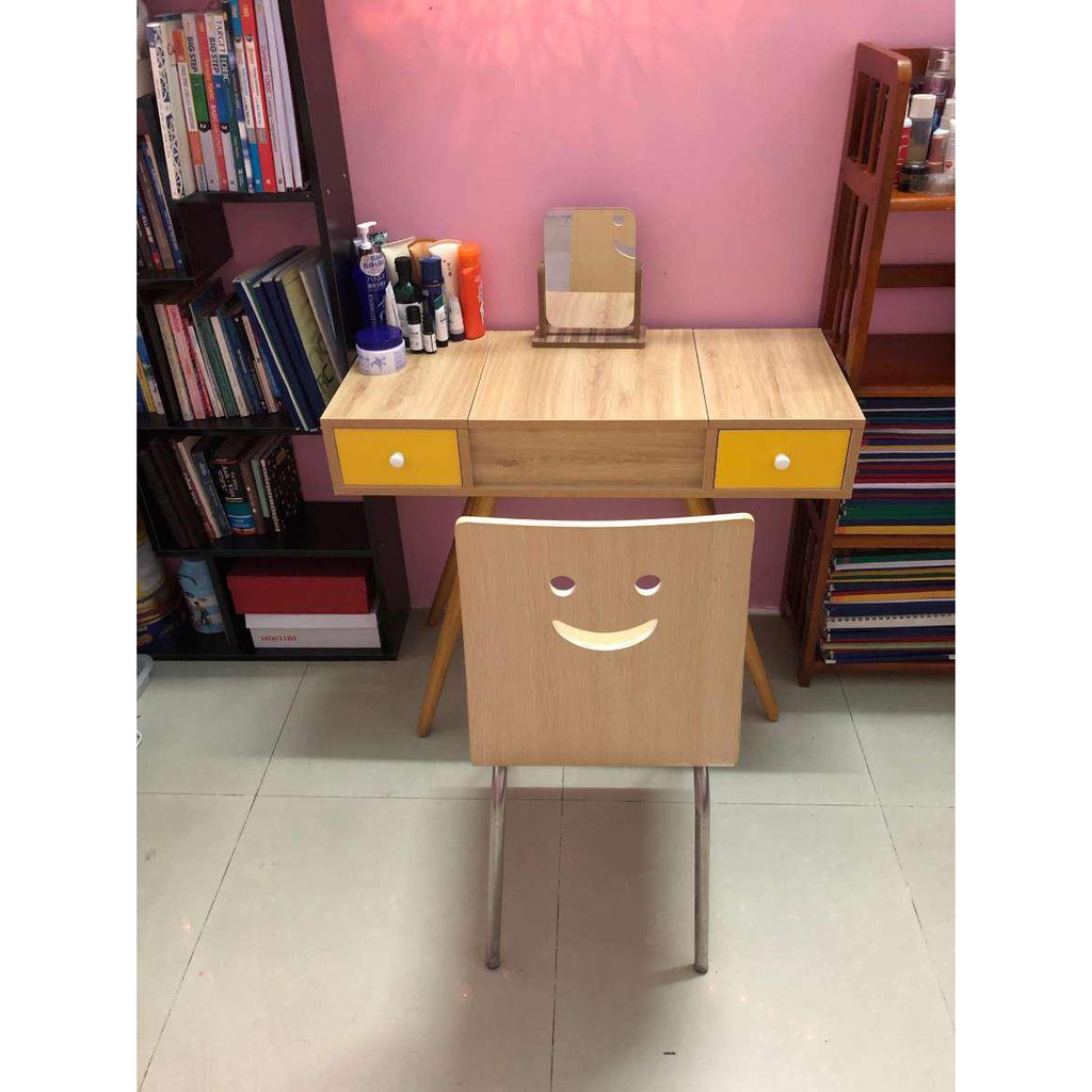 Bàn trang điểm Gỗ có gương màu gỗ-vàng hiện đại phòng ngủ/khách GP43.2 | BigBuy360 - bigbuy360.vn