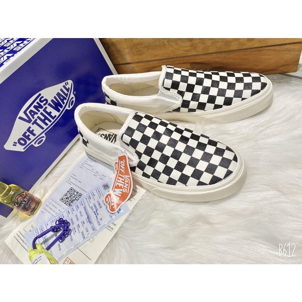 [Sale Sốc] Giày 𝐕𝐀𝐍𝐒 Caro lười viền trắng, giày thể thao 𝐕𝐀𝐍𝐒 Đen Old Skool nam nữ full box bill hot nhất 2021