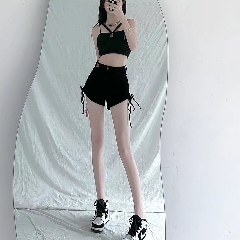 Quần Short Lưng Cao Rút Dây Kiểu Hàn Quốc Thời Trang Cho Nữ