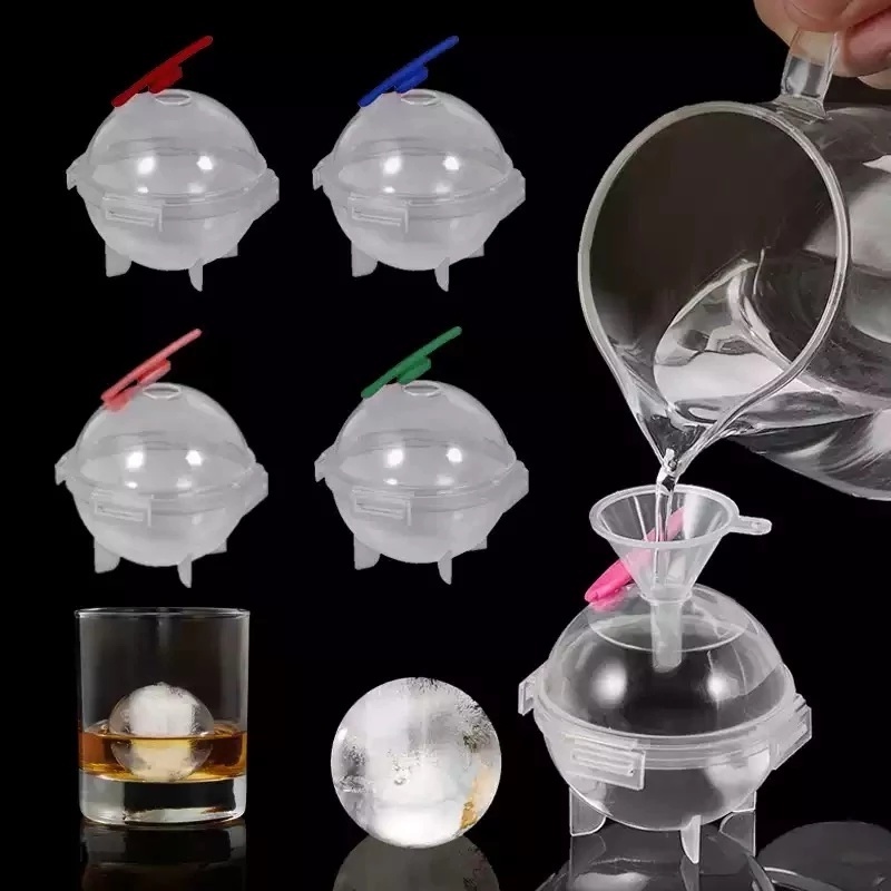 Bộ 4 khuôn làm kem/nước đá hình quả cầu tự làm độc đáo dùng để uống rượu whiskey/cocktail/sô cô la