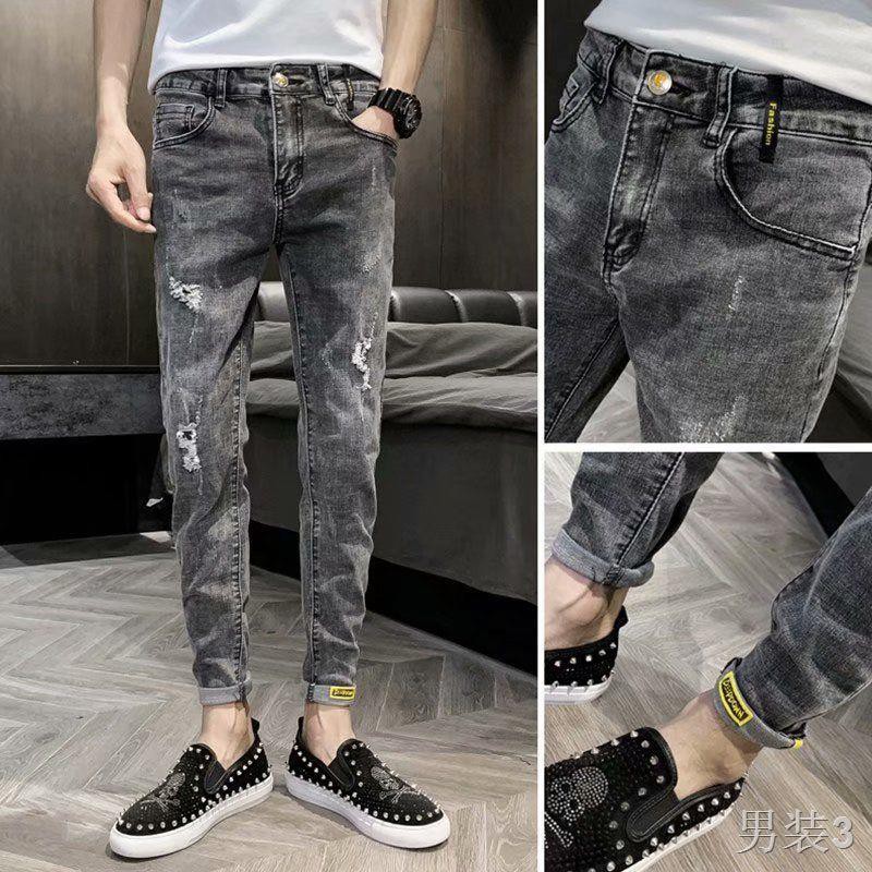 Jeans nam thương hiệu sành điệu 2021 Quần ôm vừa chân Phong cách Hàn Quốc hợp thời trang giản dị tất cả kết dài ch