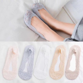 Tất thời trang tàng hình phối ren cho giày búp bê - giày cao gót Set 5 đôi đủ 5 màu