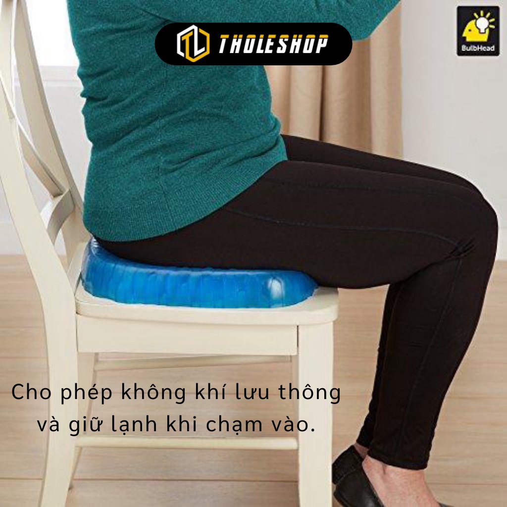 Đệm Ghế - Đệm Hỗ Trợ Ngồi Flex Thoáng Khí Gel Tổ Ong Lót Ghế Tặng Kèm Vỏ Bọc 40*35 cm  4124