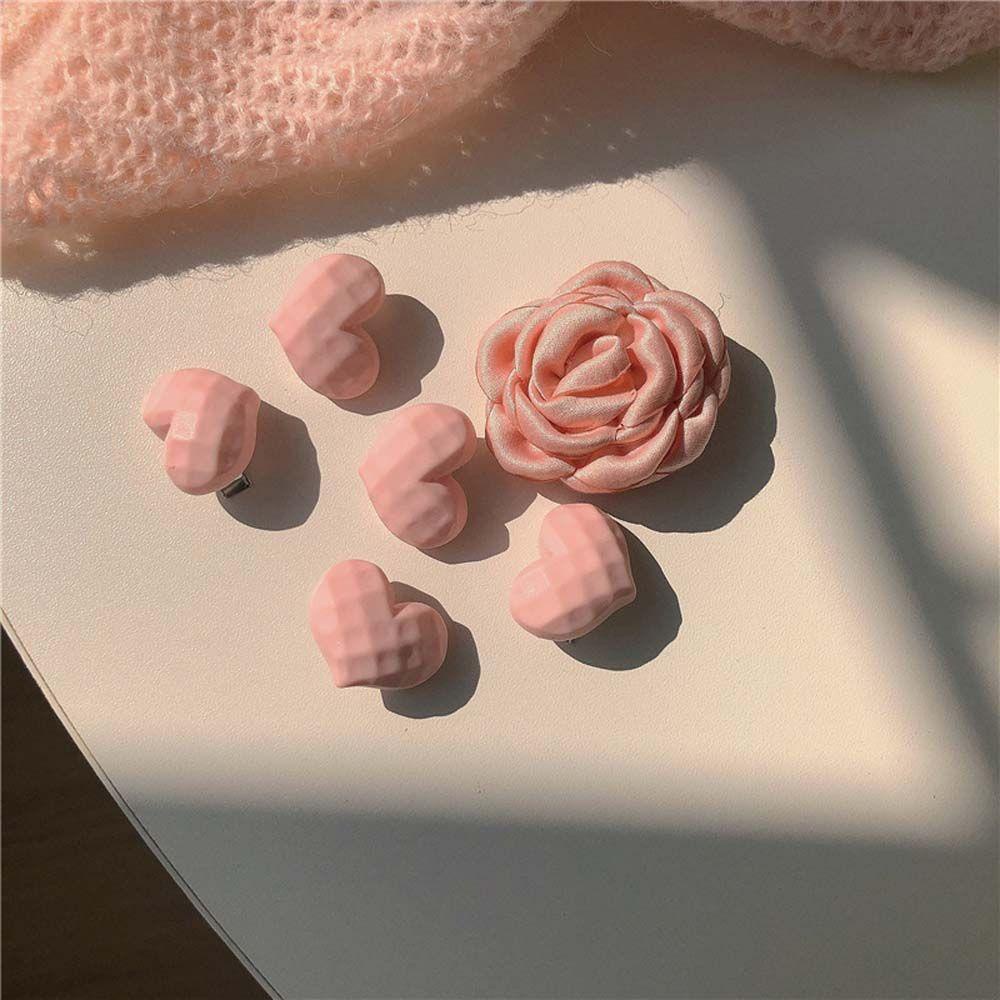 Kẹp Tóc Hình Hoa Hồng / Cá Mập Kiểu Dáng Hình Học Ngọt Ngào Dễ Phối Đồ Cho Nữ
