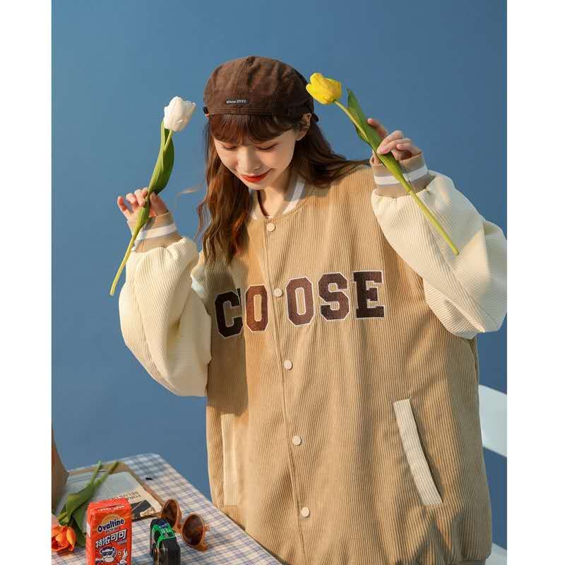 Áo Khoác Bomber Chất Nhung Tăm 2 Lớp Thêu Chữ CHOOSE M510 Lolla_Fashion