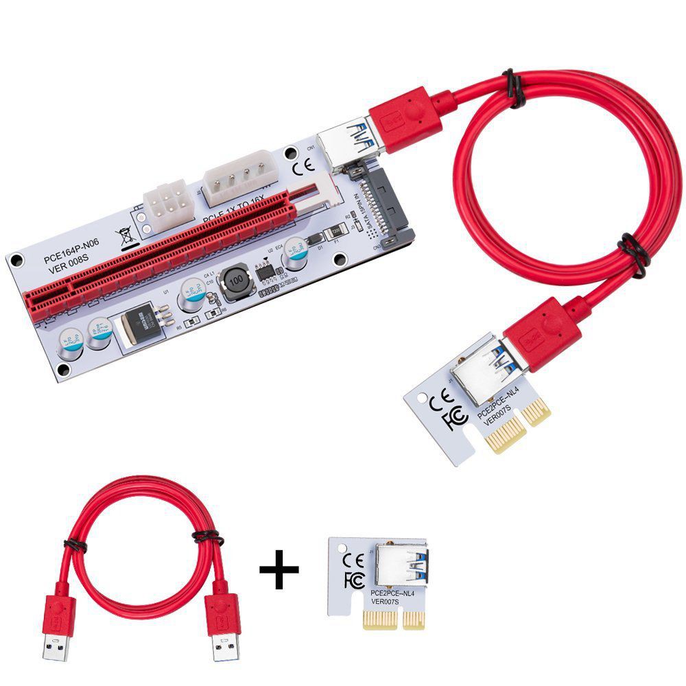 USB 3.0 Pcie PCI-E Express 1X To 16X GPU Extender Riser Card Adapter