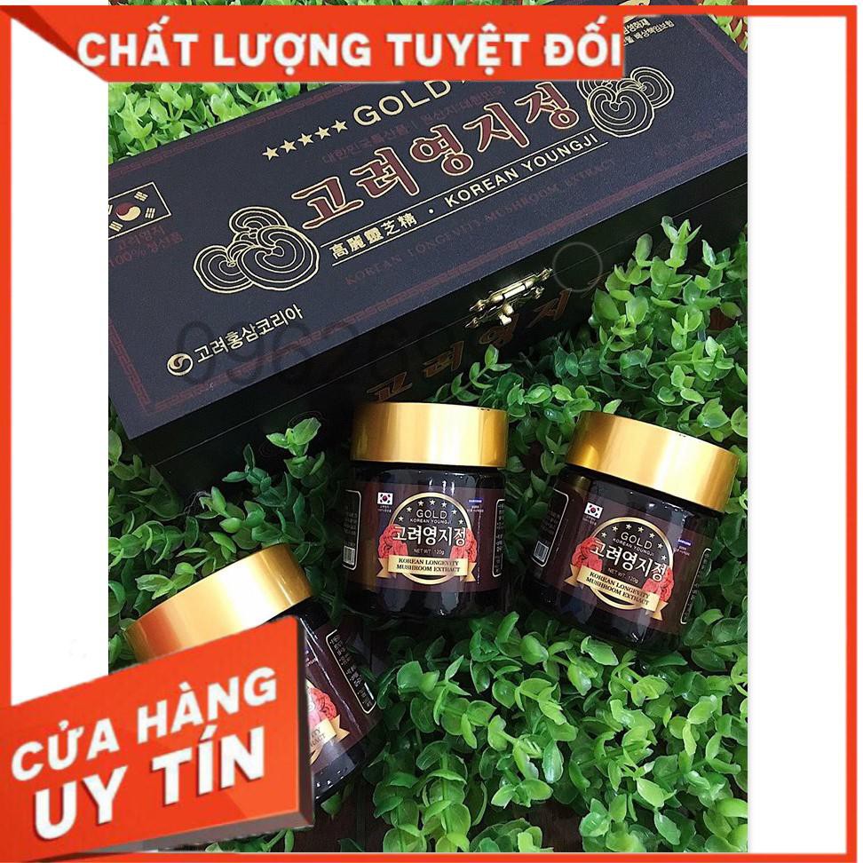 Cao Linh Chi Youngji Hàn Quốc hộp đen 3 lọ - 120g - 360g (Korean Longevity Mushroom Extract Gold)