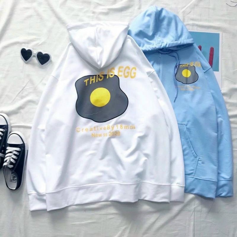 𝗡𝗘𝗪 𝗔𝗥𝗥𝗜𝗩𝗔𝗟  ÁO HOODIE - ÁO KHOÁC NỈ NGOẠI This is Egg - Hình Trứng Ốp La - Kèm Ảnh Thật)