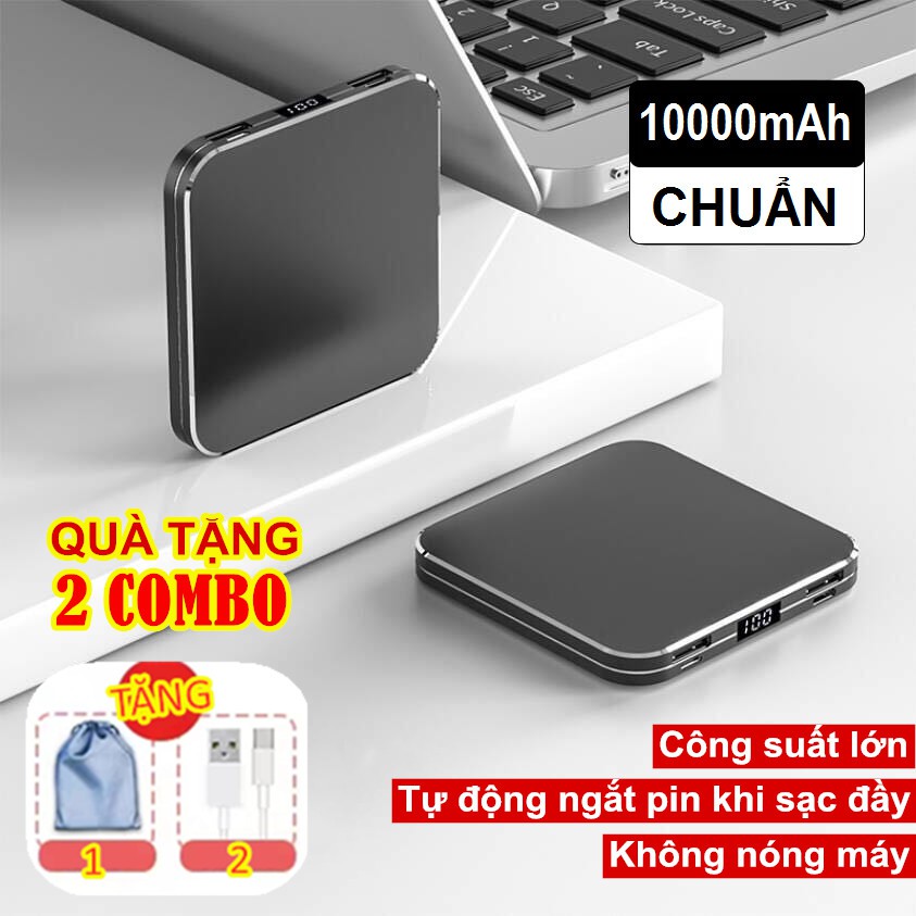 [SALE GIÁ SINH VIÊN] Sạc Dự Phòng RW-150 Chuẩn 10000mah Dung Lượng Công Suất Lớn 2 Cổng Micro USB và Type-C Sạc Nhanh