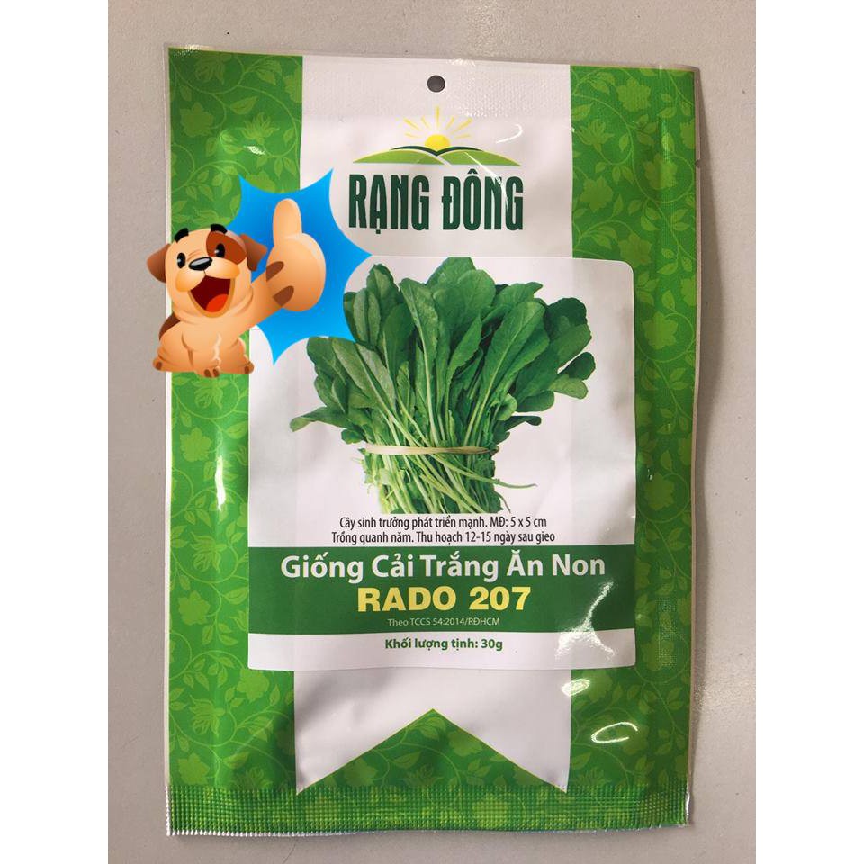 30 Gram Hạt Giống Cải Trắng Ăn Non Mềm Ngọt