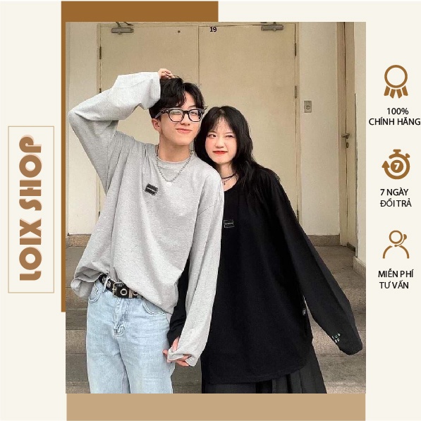 Áo in ô vuông  dài tay rego chất liệu nỉ cổ tròn LOIX mã 450