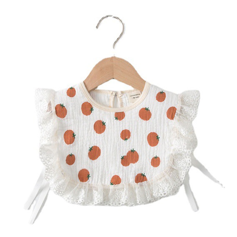 Yếm Ăn Cotton Cổ Lá Sen Xinh Xắn Cho Bé