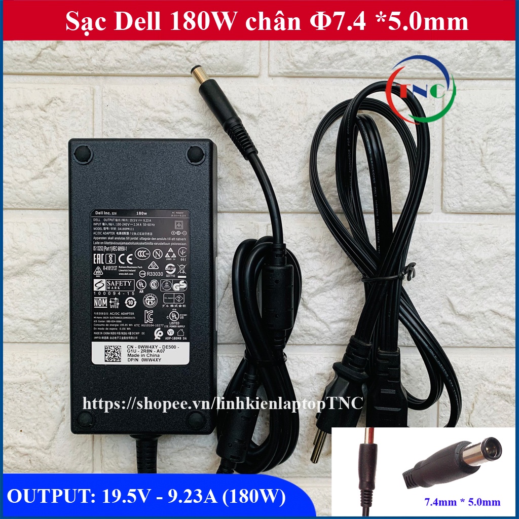 Sạc Laptop Dell 19.5V 9.23A 180W Slim Dell Precision M4600 , M4700 , M4800 Hàng ZIN Cao Cấp (Adapter Dell 180w)