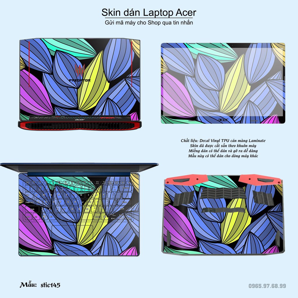 Skin dán Laptop Acer in hình Hoa văn sticker _nhiều mẫu 24 (inbox mã máy cho Shop)