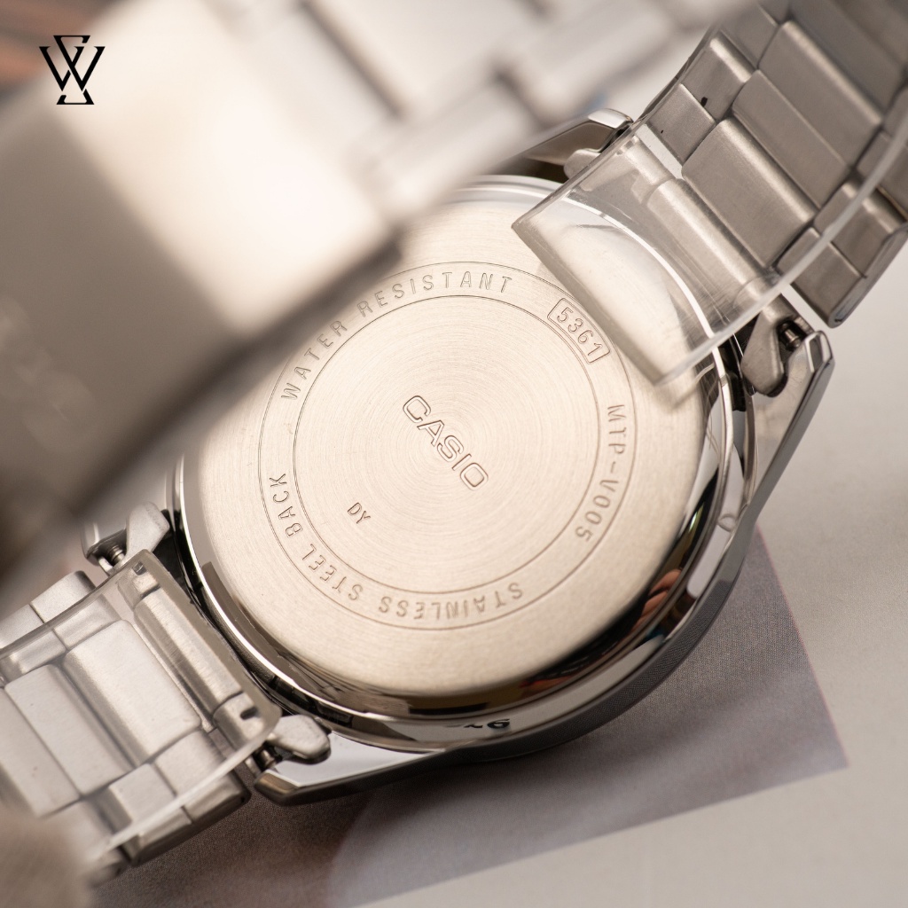 Đồng Hồ Quartz Nam Casio WATCHSTORE MTP-V005D-1B5UDF Thiết Kế Kính Khoáng 40mm, Dây Kim Loại, Vỏ Thép Không Gỉ