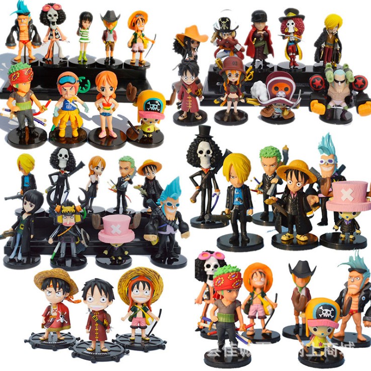 Bộ 06 mô hình nhân vật team One Piece trong trang phục mùa hè sặc sỡ