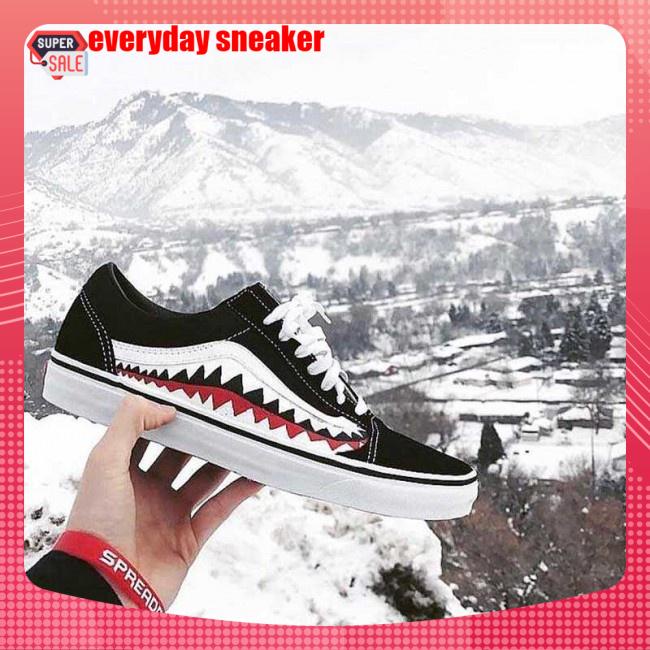 Giày thể thao nam nữ vans old skool cá mập răng cưa đen trắng thời trang hot hit 2022, phối đồ đẹp