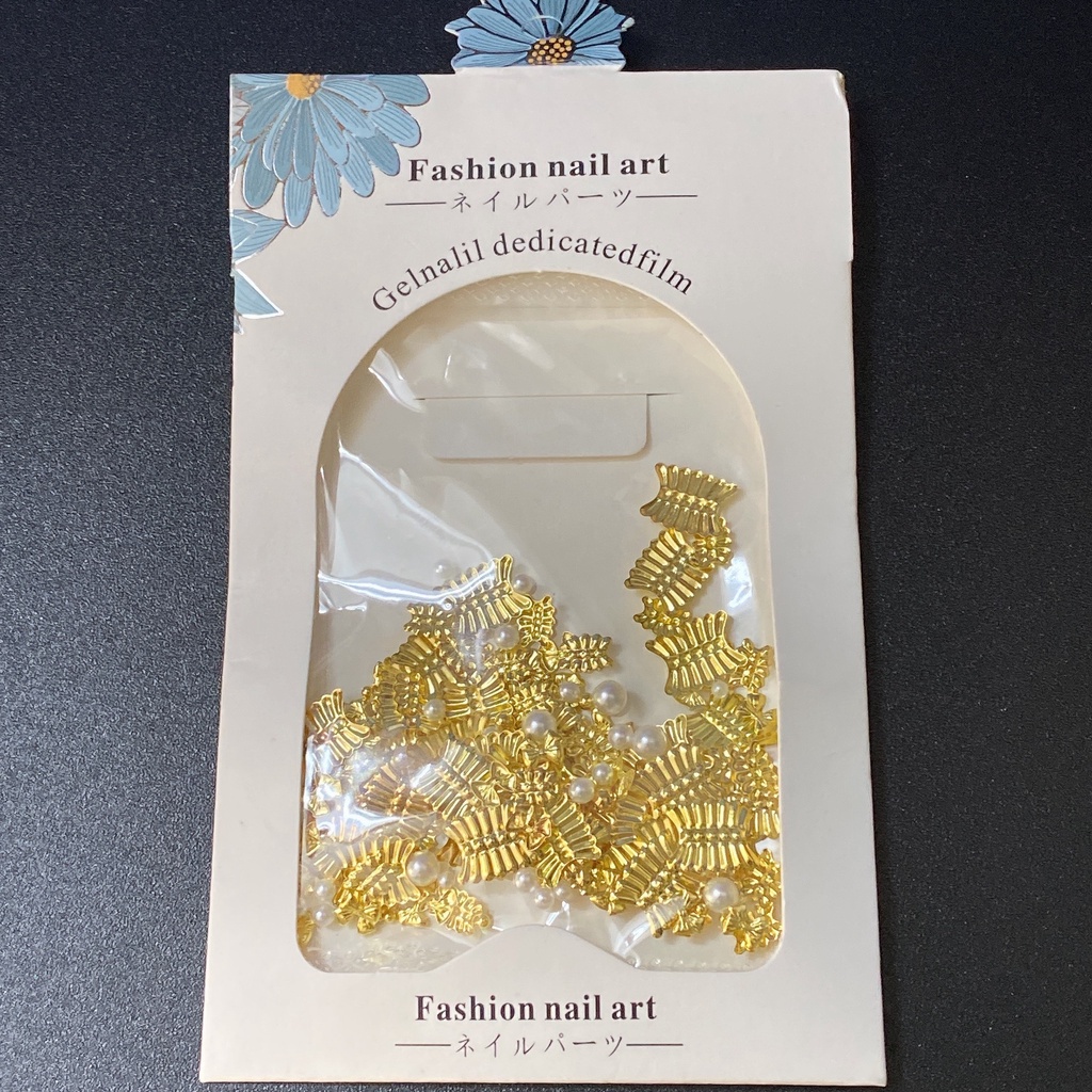 Set charm nơ ren trang trí đính móng nail - manh219