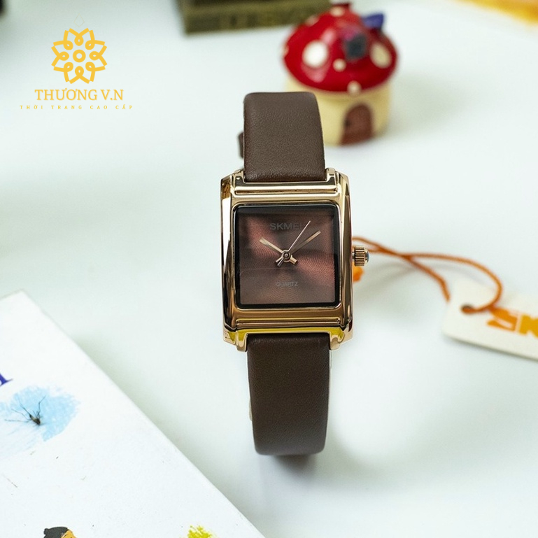 Đồng Hồ Nữ Skmei 1432 Chính Hãng Dây Da Thời Trang Cao Cấp Hình Thật 100% Chống Nước Tốt