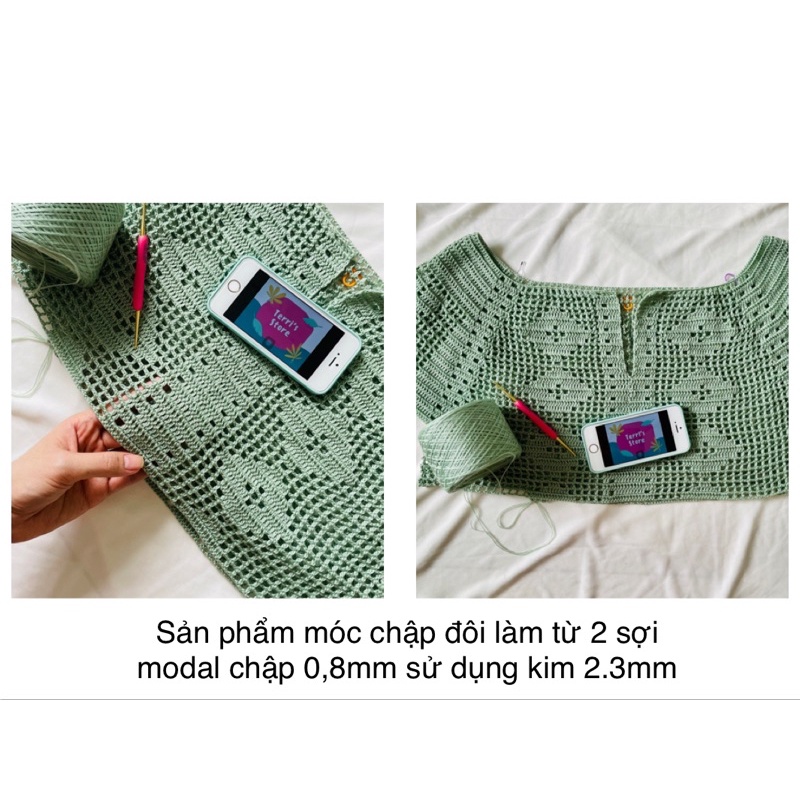 Sợi 100% Modal - Sợi hè siêu phẩm - Sợi chập  - Mền bóng nhẹ và mát dùng móc áo váy bikini áo dài