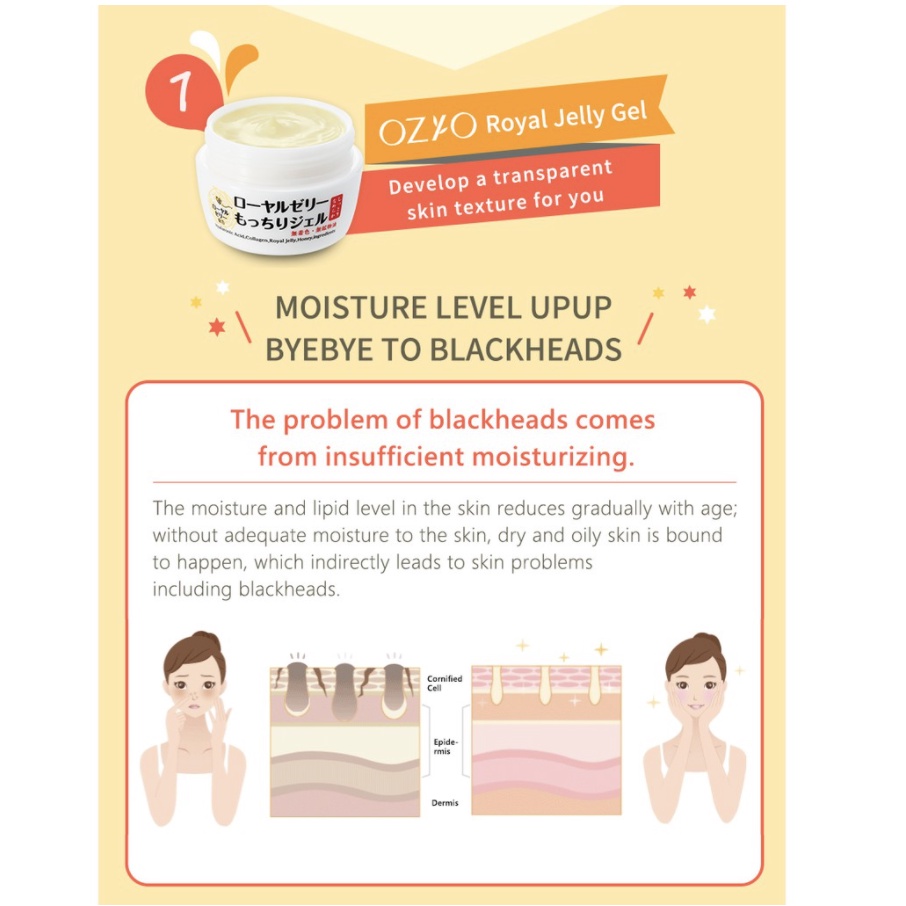 Kem gel thạch Ozio Royal dưỡng ẩm làm trắng da 75g