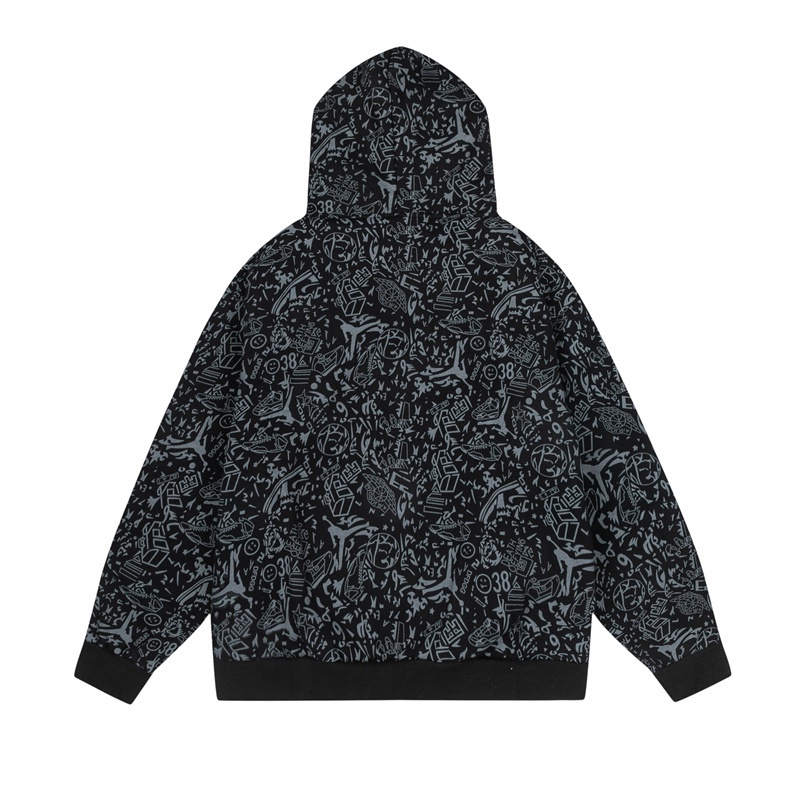 Hàng Bán Chạy AJ Áo Hoodie Cotton Nỉ Tay Dài In Hình Quá Khổ Plus Size Cho Nam Và Nữ