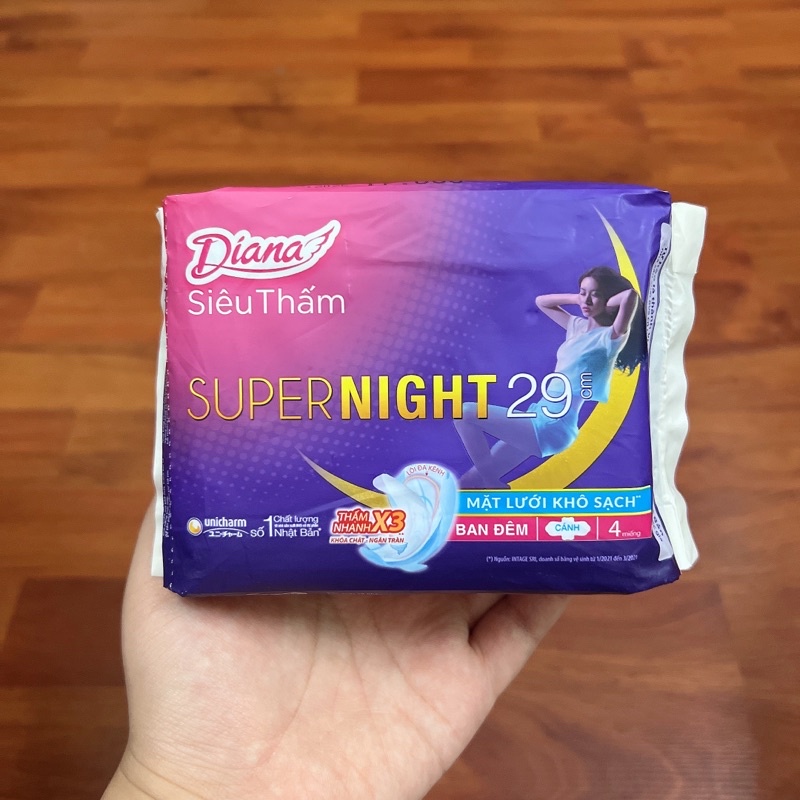 Băng Vệ Sinh Ban Đêm Có Cánh Diana Sensi Night 29cm