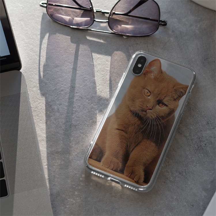 Ốp lưng điện thoại Cat Mèo nâu đáng yêu cho iPhone12promaxXS XR nữ 8plus mềm 7Plus X XR Xs Max 6 6s BLUMEW0138