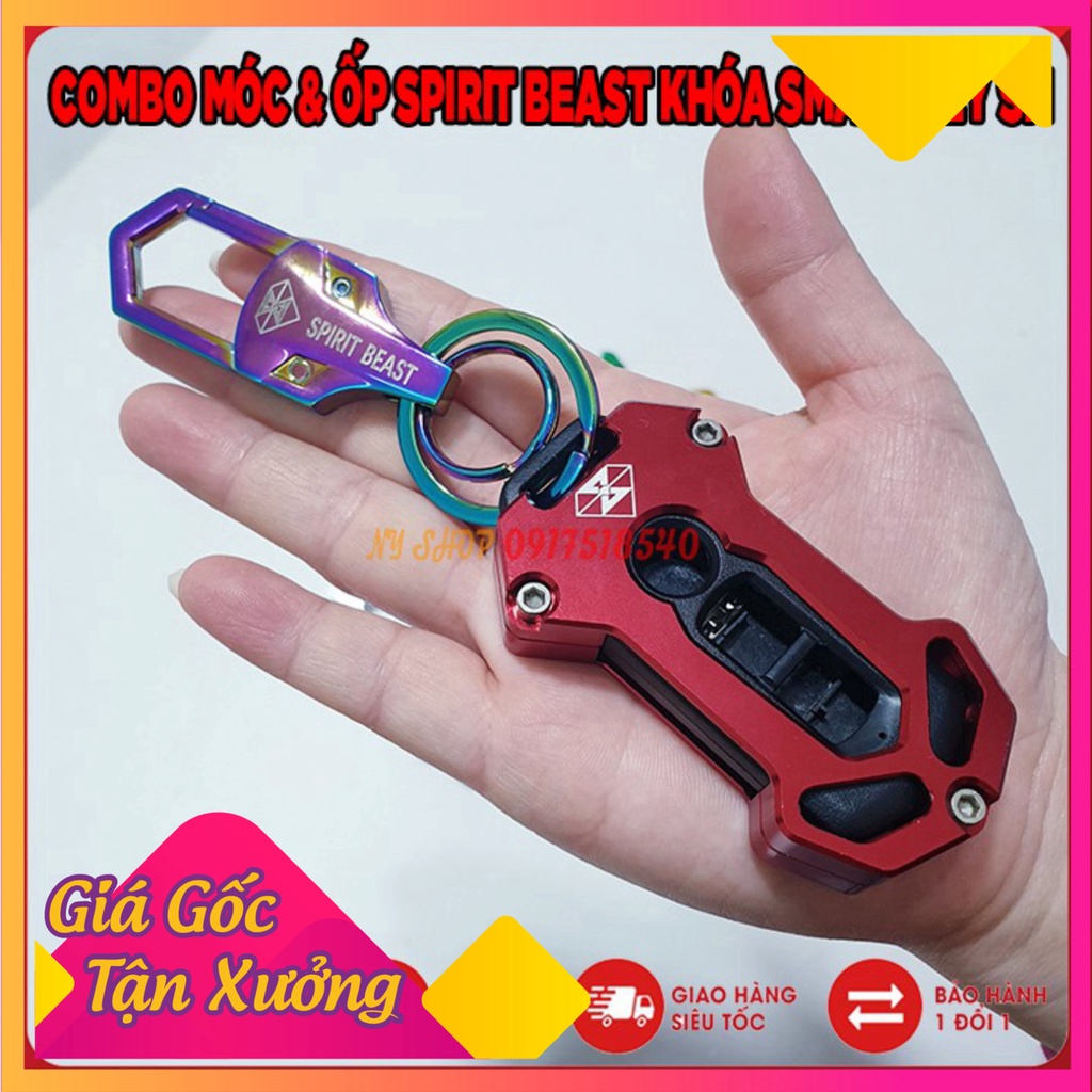 COMBO MÓC VÀ ỐP SMARTKEY CNC CHO SH 2016 - 2020, SH MODE, PCX , CUB 125 HÀNG SPIRIT BEAST CHÍNH HÃNG  (Ảnh Sp thật)