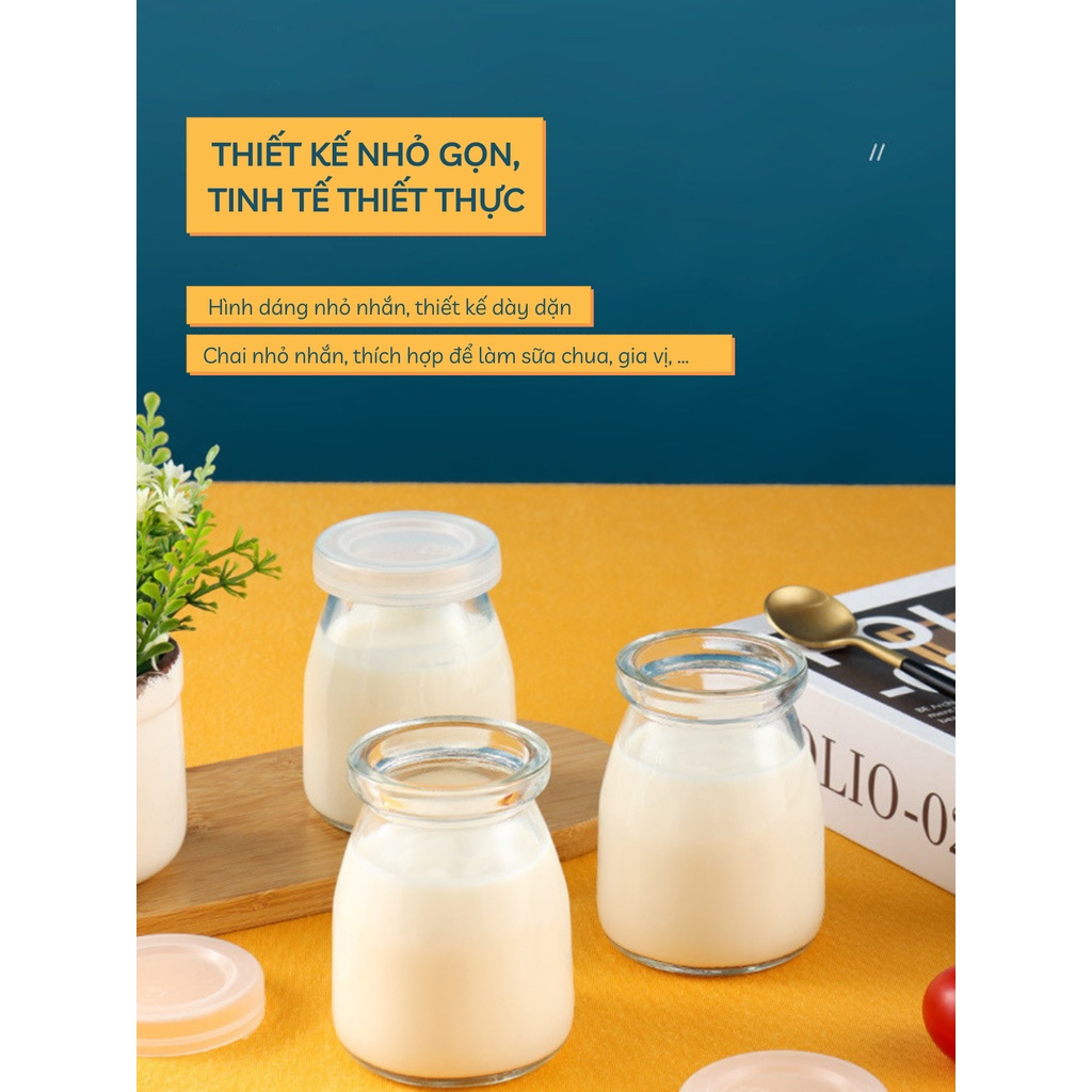 Combo 12 Hũ Đựng Sữa Chua Caramen Thủy Tinh Dày Loại Đẹp 100ml