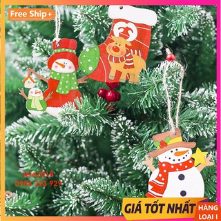 Phụ kiện gỗ trang trí giáng sinh hình người tuyết