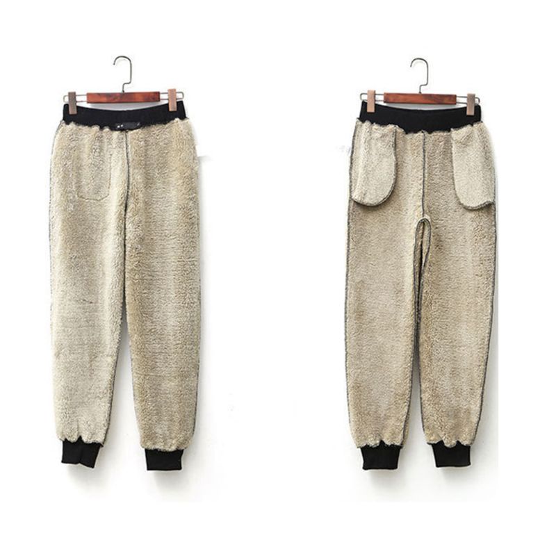 Xiangbao Quần Jogger Har Dây Rút Lót Lông Dày Dặn Giữ Ấm Màu Trơn Mùa Đông Dành Cho Nữ