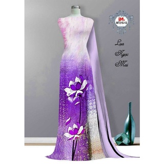 Vải áo dài hoa sen