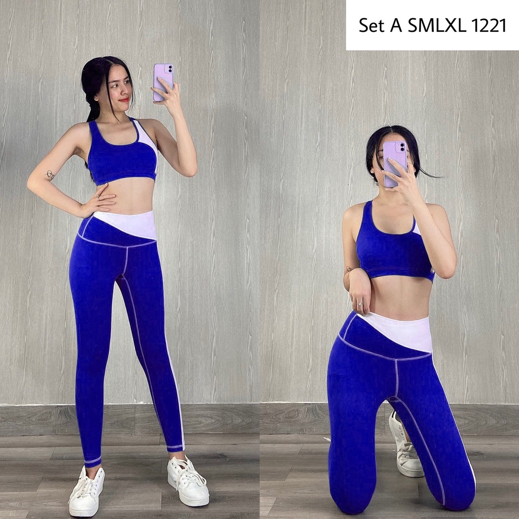 Bộ tập thể thao gym yoga nữ áo bra quần dài kèm mút cao cấp Bin Sports BD077