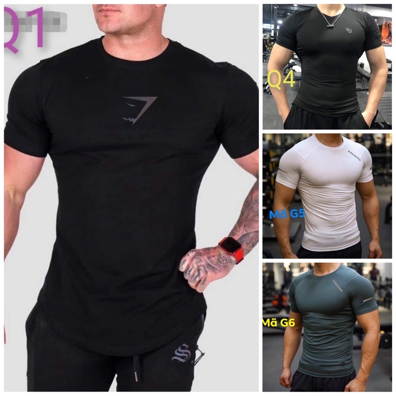 Áo Thun Thể Thao Tập Gym Nam Form Ôm Body Vải Thun Lạnh Co Dãn 4chiều