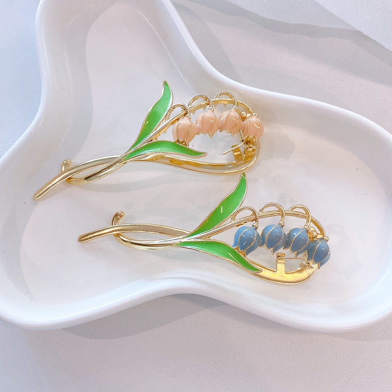 Kẹp Tóc Hình Hoa Tulip Đính Ngọc Trai Giả Thời Trang Cho Nữ