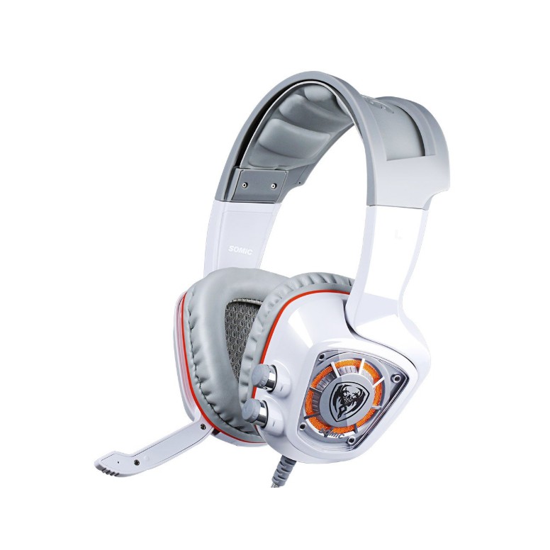 TAI NGHE VI TÍNH, TAI NGHE GAMING CÓ DÂY (USB 7.1) SOMIC G910 , TRẮNG CAM