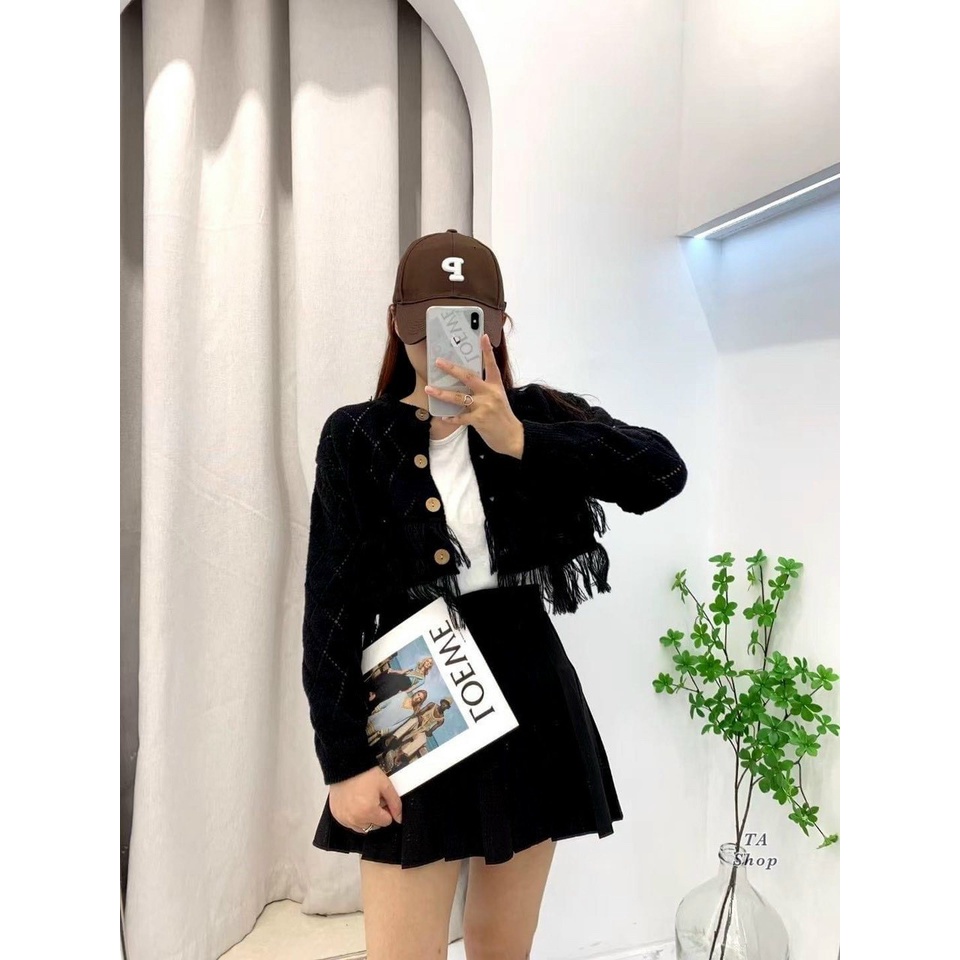 Áo Len Cardigan - Áo khoác len nữ phong cách Hàn Quốc Aó len Nút tua rua cực xinh cực hót