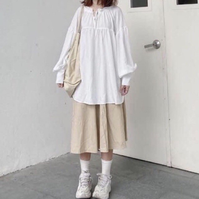 ◊(SẴN) Áo babydoll form rộng oversize ulzzang giả váy đầm giấu quần đi học du lịch Tết bigsize | BigBuy360 - bigbuy360.vn