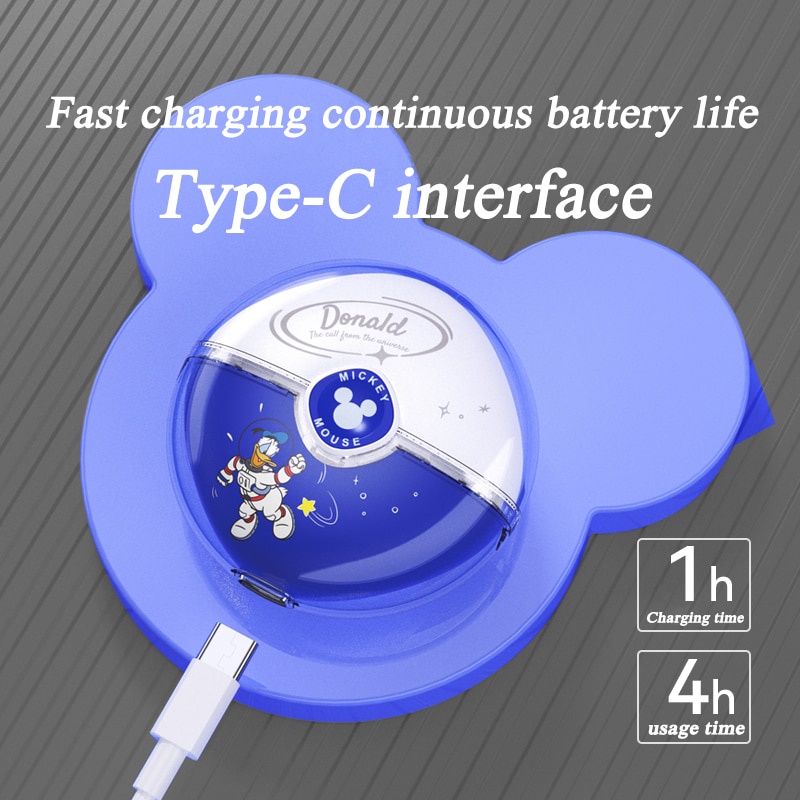 Tai Nghe Nhét Tai Bluetooth Không Dây Giảm Tiếng Ồn Có Micro Hình Chuột Mickey Disney