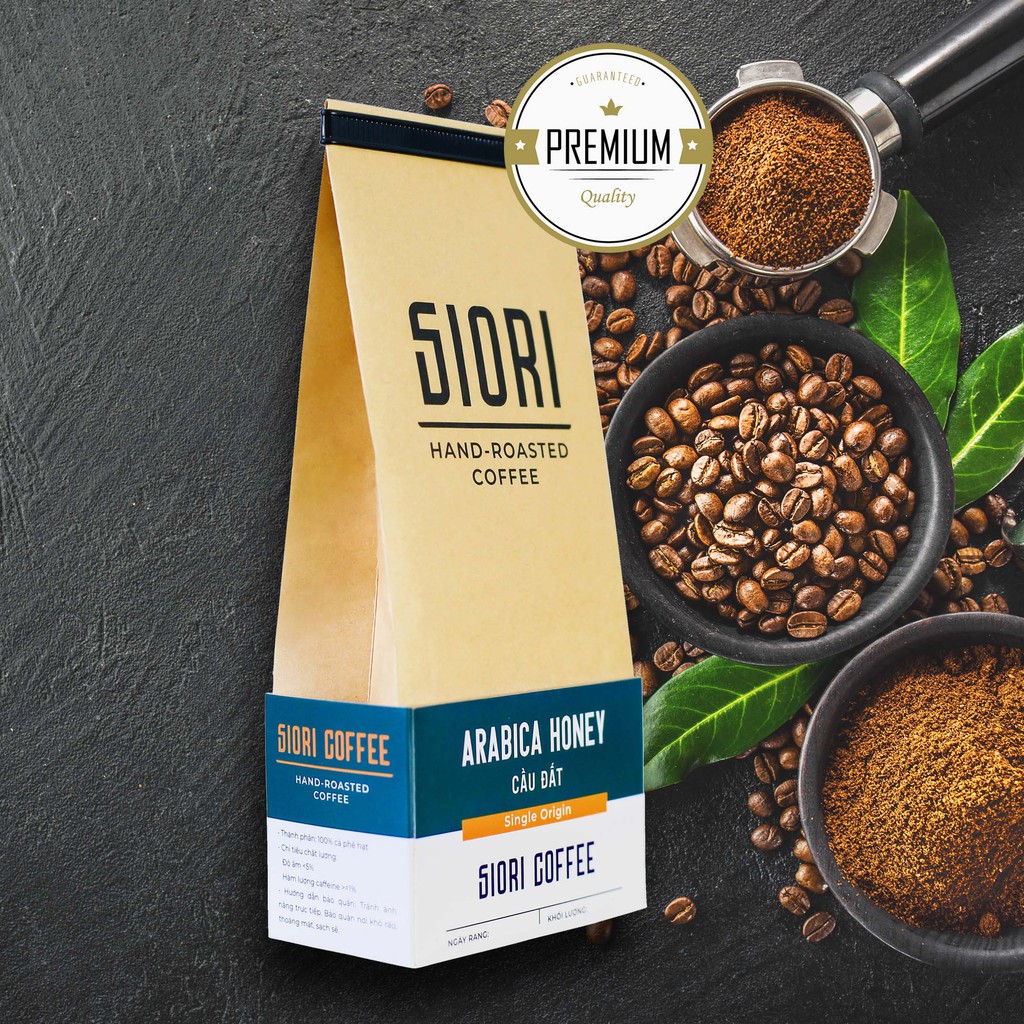 Cà phê ARABICA HONEY CẦU ĐẤT rang xay Thượng hạng _ Nguyên chất chất lượng cao _ Đặc sản Cầu Đất - Đà Lạt SIORI COFFEE.